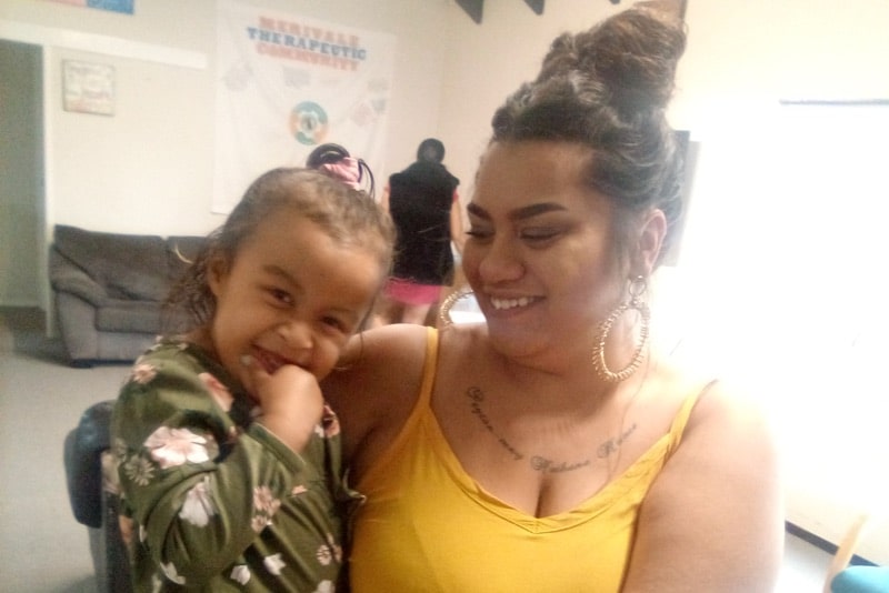 Bianca-May with her daughter